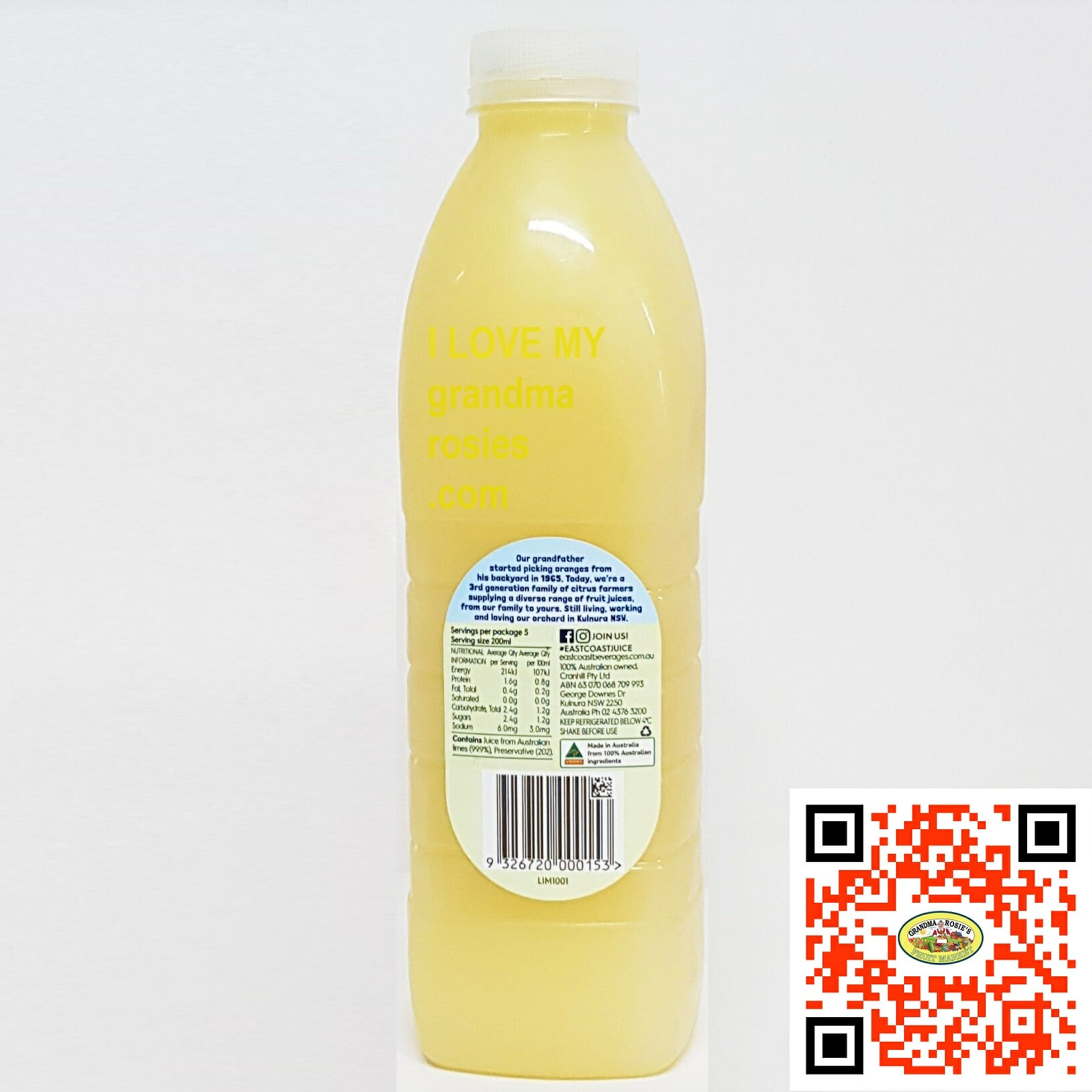 Lime Juice ‘East Coast’ 2 litre Bottle. *PREMIUM QUALITY* *TOP BUY