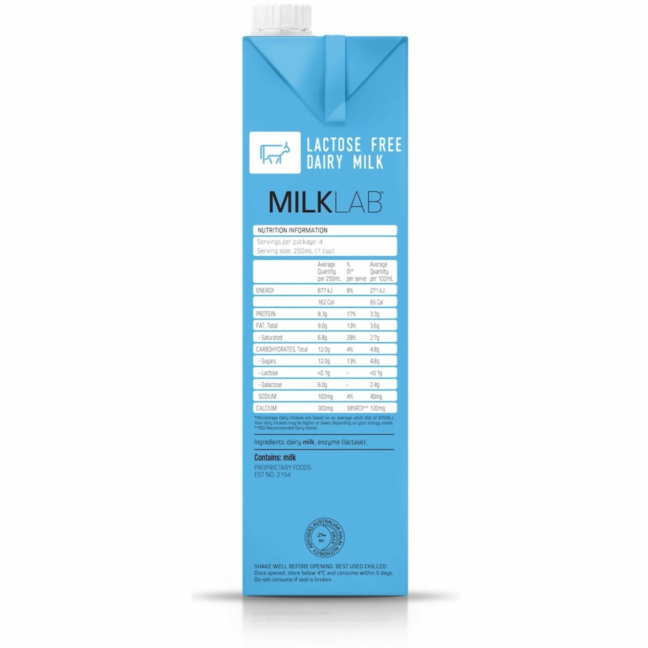 MILKLAB Lactose Free Dairy Milk 1lt. Each Grandma Rosies